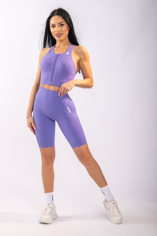 HighWaist Biker Lavender Capris