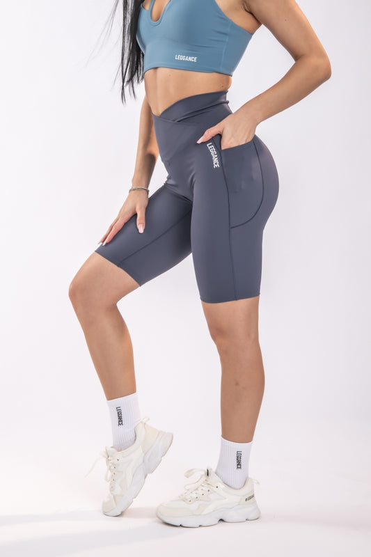 HighWaist Pocket Carbon-Grey Capris