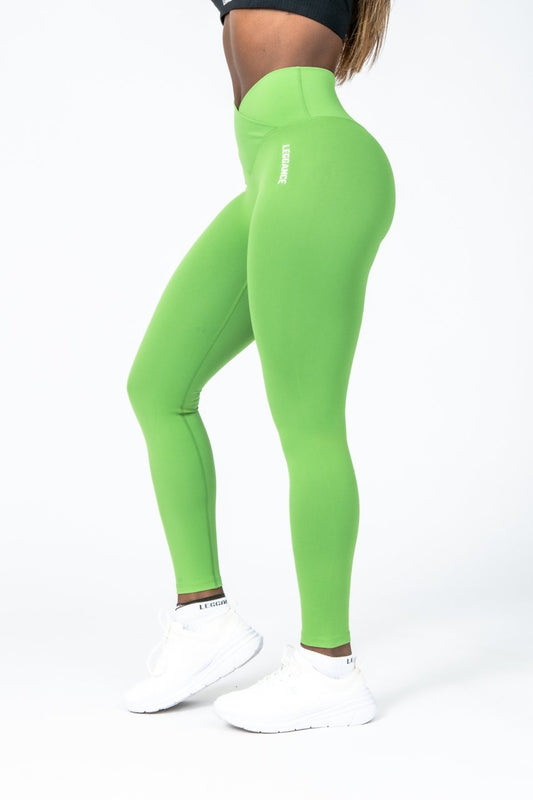 Soft-Skin V-Shaped Waist Moss-Green Leggings