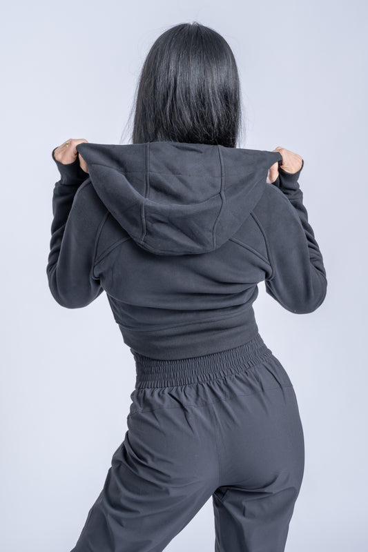 Crop Hoodie UrbanWear Black