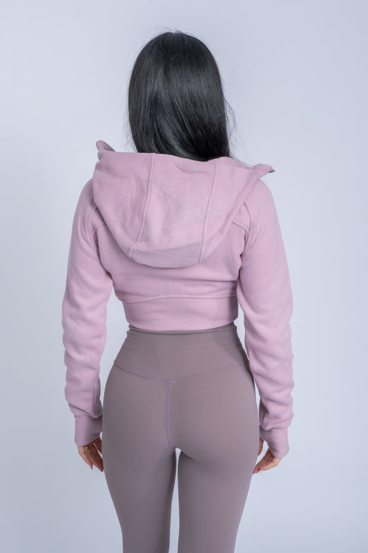 Crop Hoodie UrbanWear Pink-Peony