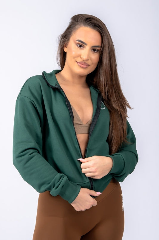 Hanorac dama Zip-Up Joy Forest-Green